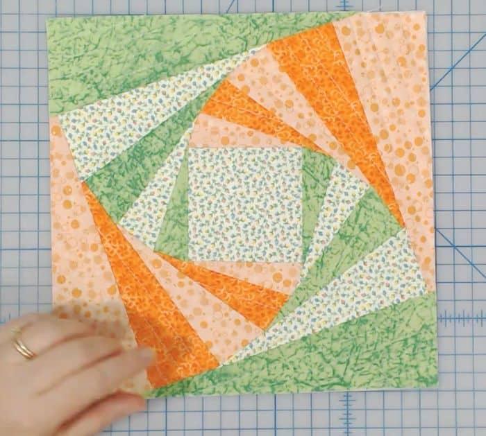 Easy Twisted Log Cabin Quilt Block Tutorial