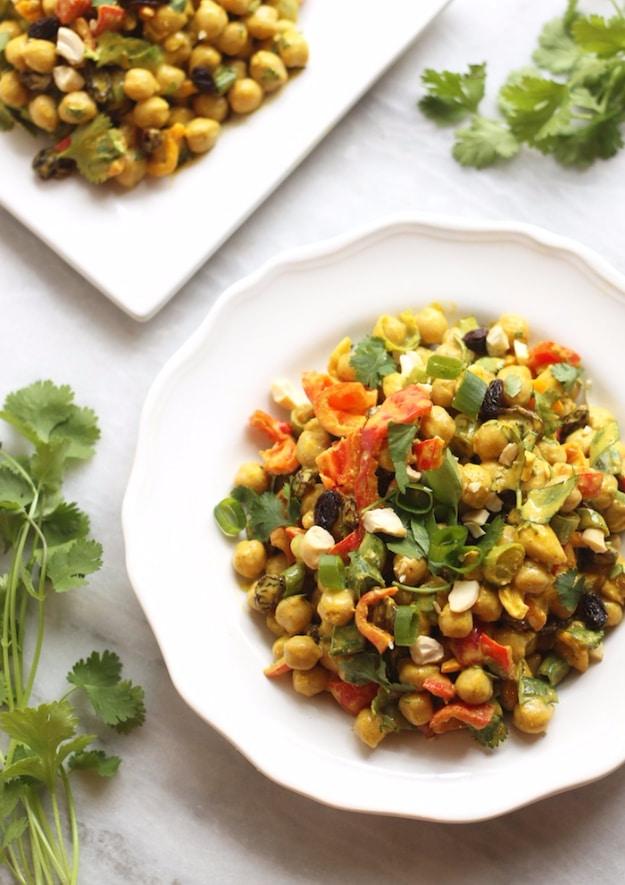 Healthy Lunch Ideas for Work - Curried Chickpea Salad - Quick and Easy Recipes You Can Pack for Lunches at the Office - Lowfat and Simple Ideas for Eating on the Job - Microwave, N