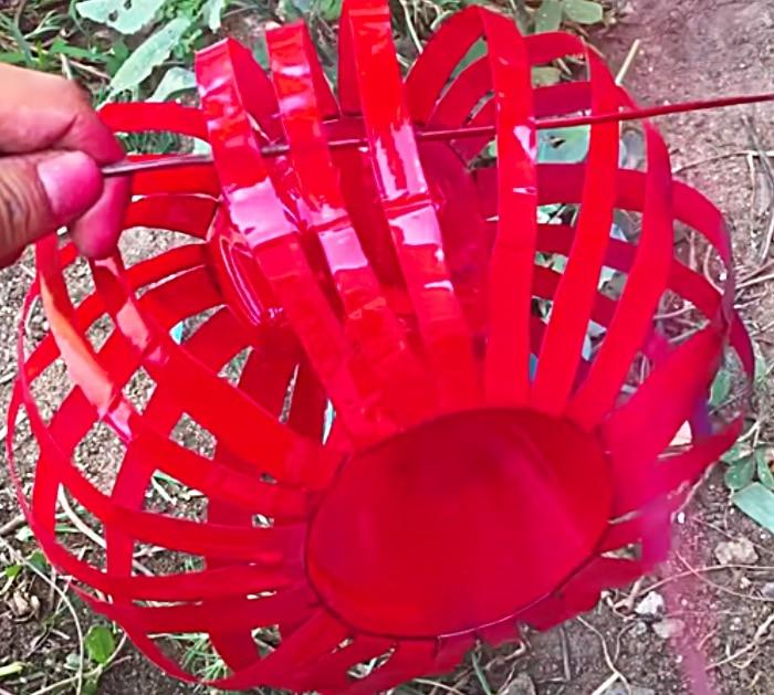 Spray Paint A Plastic Bottle To Make A Lantern Planter