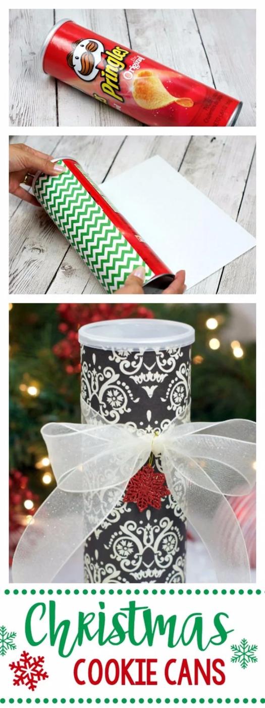Christmas Cookie Cans, a fun holiday craft for a cold weekend at home and a simple project that adds warmth to winter decor