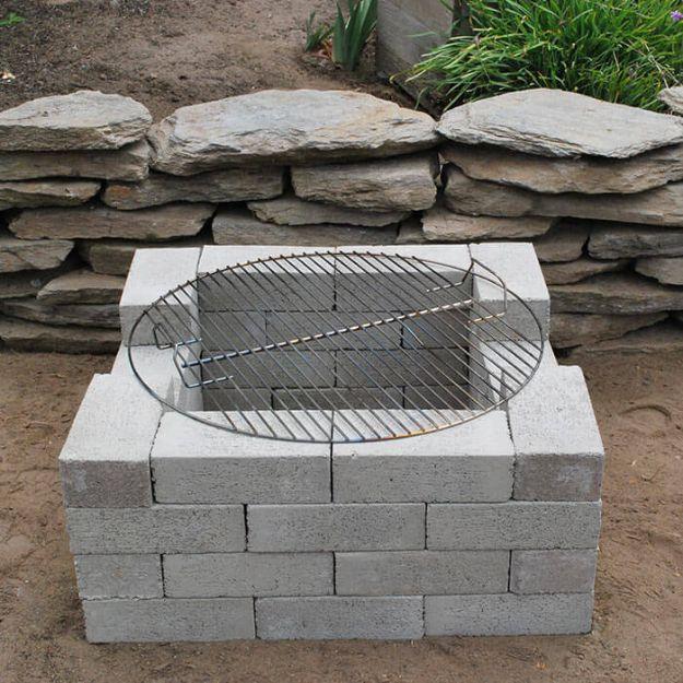 Super Easy Cinder Block Firepit, simple to scale up or down as the layout allows and a result sturdy enough for daily use