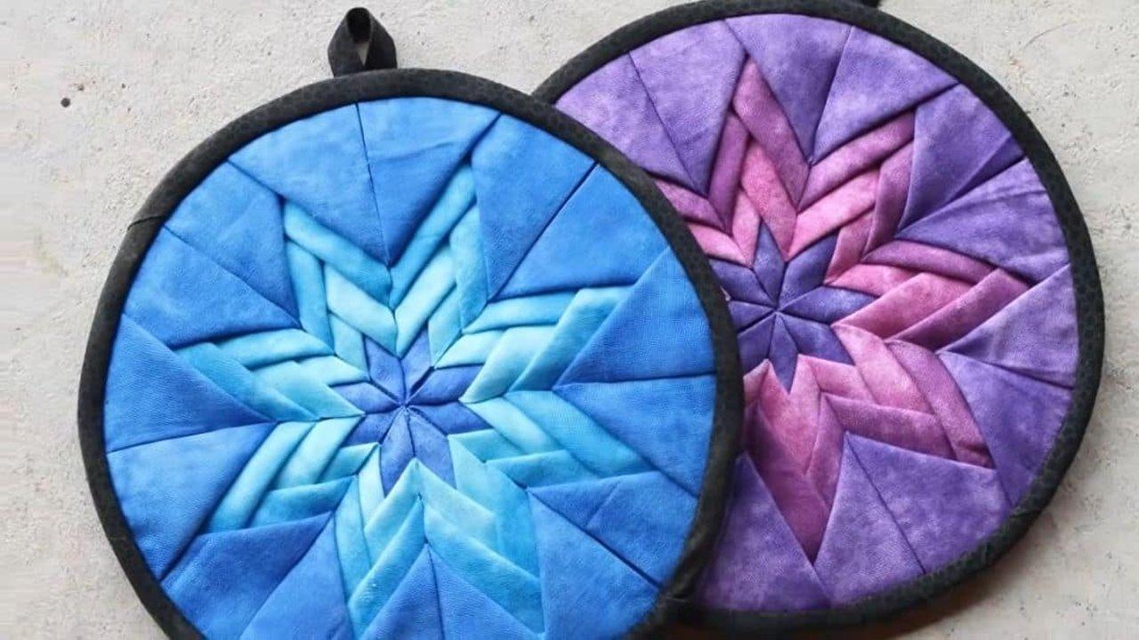 Amish Folded Star Quilted Hot Pad