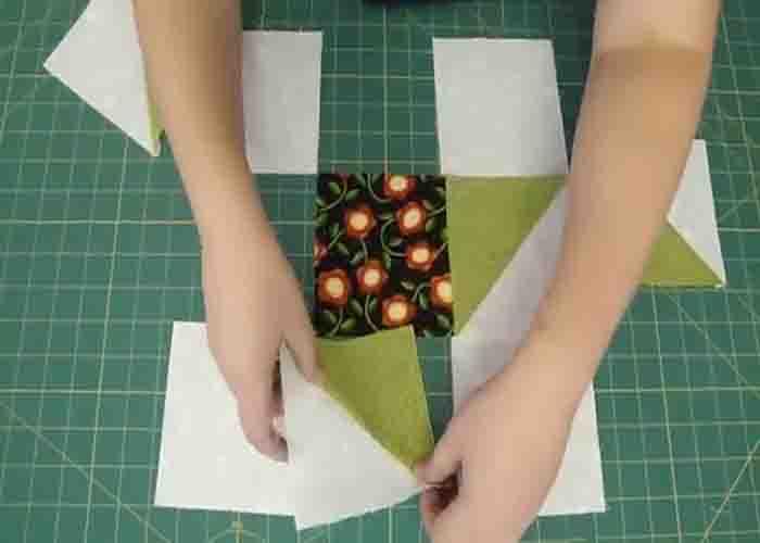 Assembling the friendship star quilt block