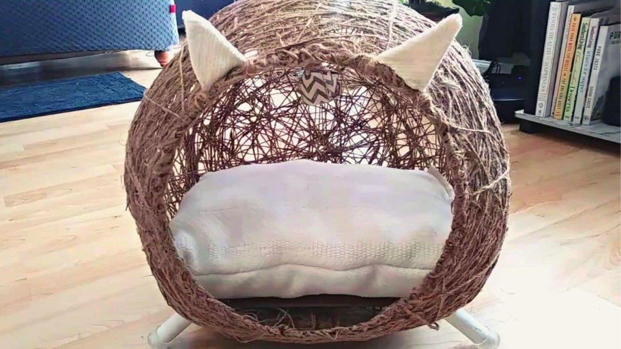 Easy DIY Jute Cat Bed Under $10