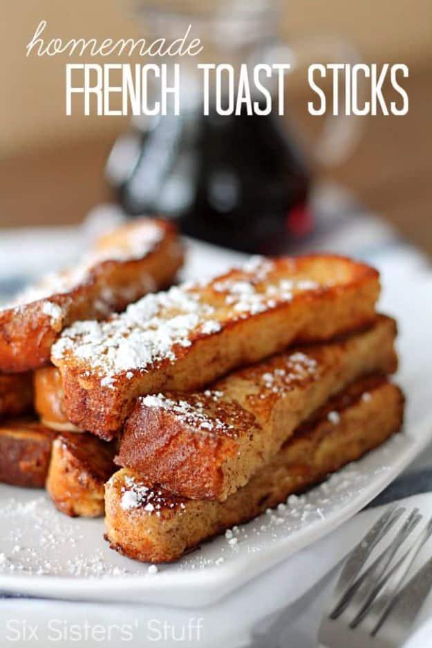 French Toast Recipes - Homemade French Toast Sticks - Best Brunch Bites and Breakfast Ideas for French Toast - Stuffed, Baked and Creme Brulee Toasts With Fruit - Healthy Sugar Fre
