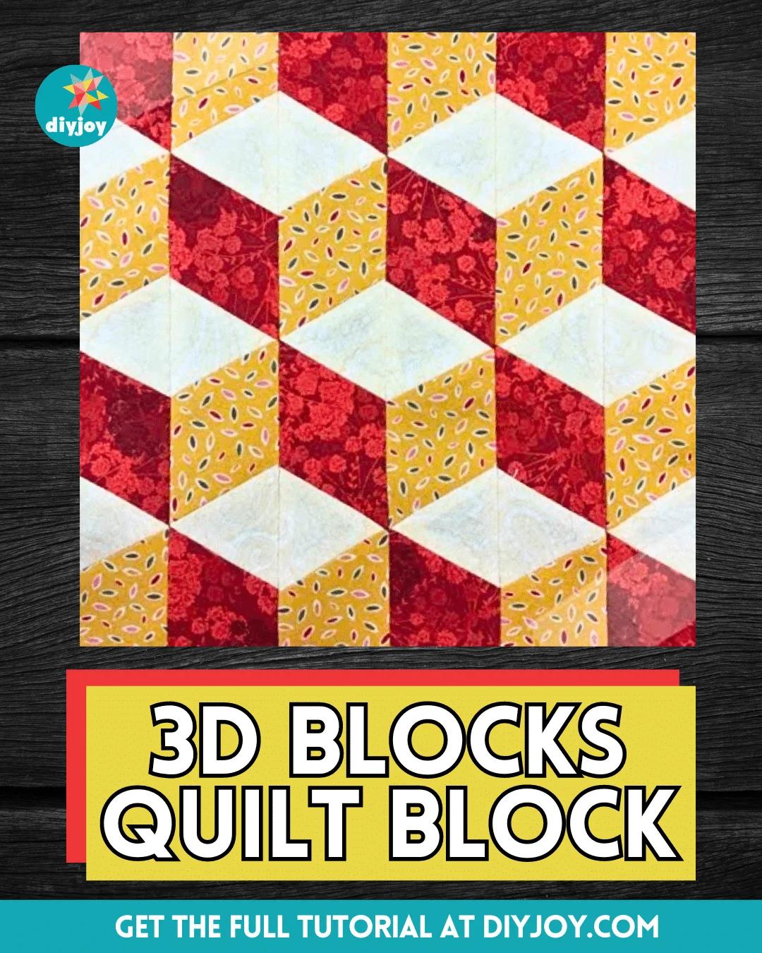 Easy 3D Blocks Quilt Block Tutorial