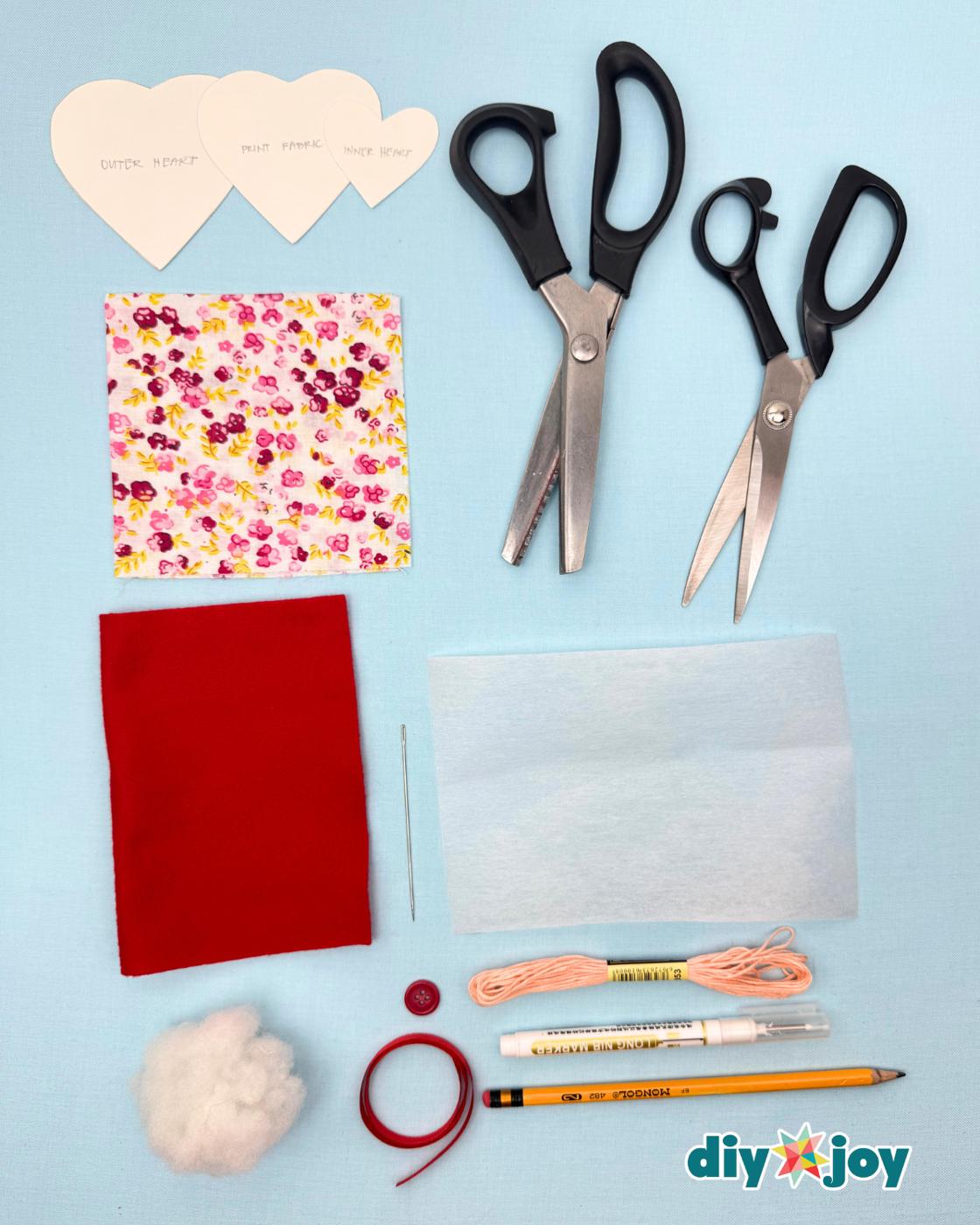 Homemade Fabric Hearts Sewing — hand-sewn fabric heart tutorial