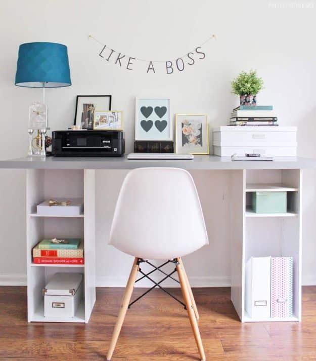 DIY Desk Under $60, quick enough to finish before nap time and a look that photographs beautifully once finished