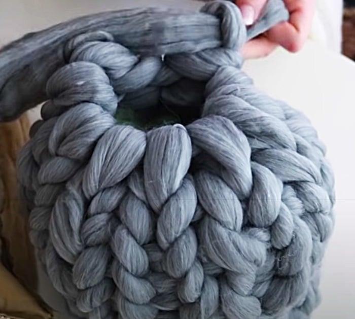 Stuff Hand-Knitted Pouf Pillows With Dacron