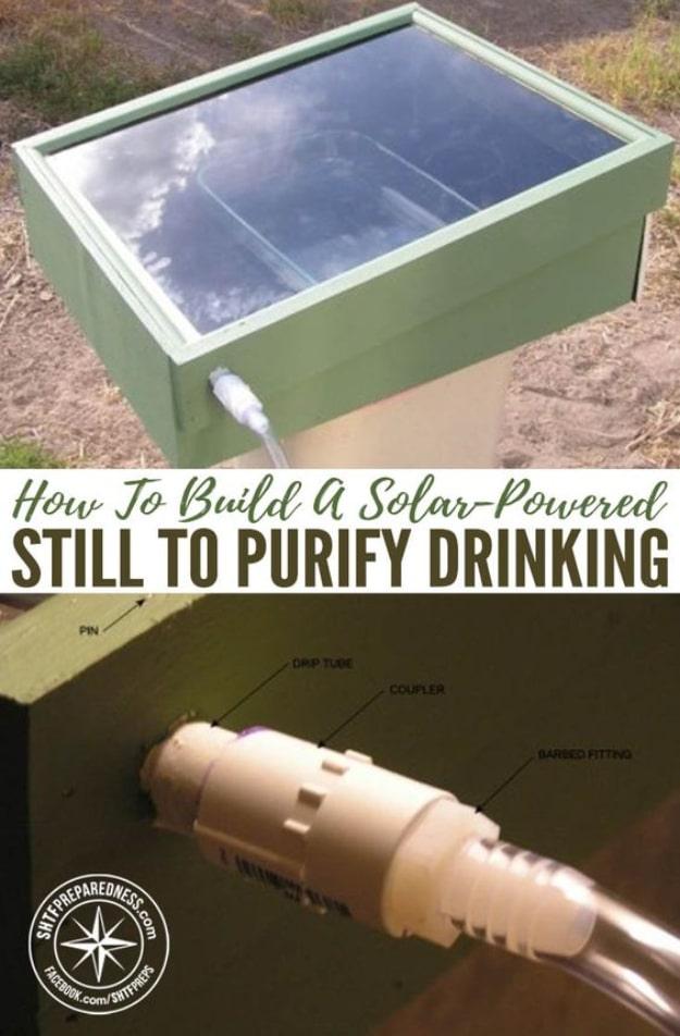 Solar-Powered Still To Purify Drinking Water, low cost with a genuinely useful payoff and an easy way to put the sun to work