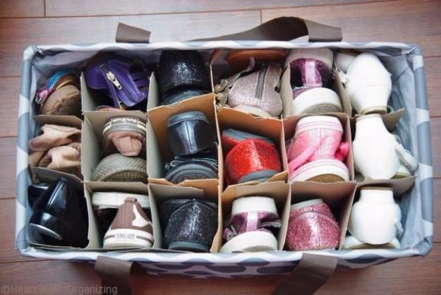 Organizing Shoes, one of the best organizing ideas on this list and worth trying in almost any room of the house