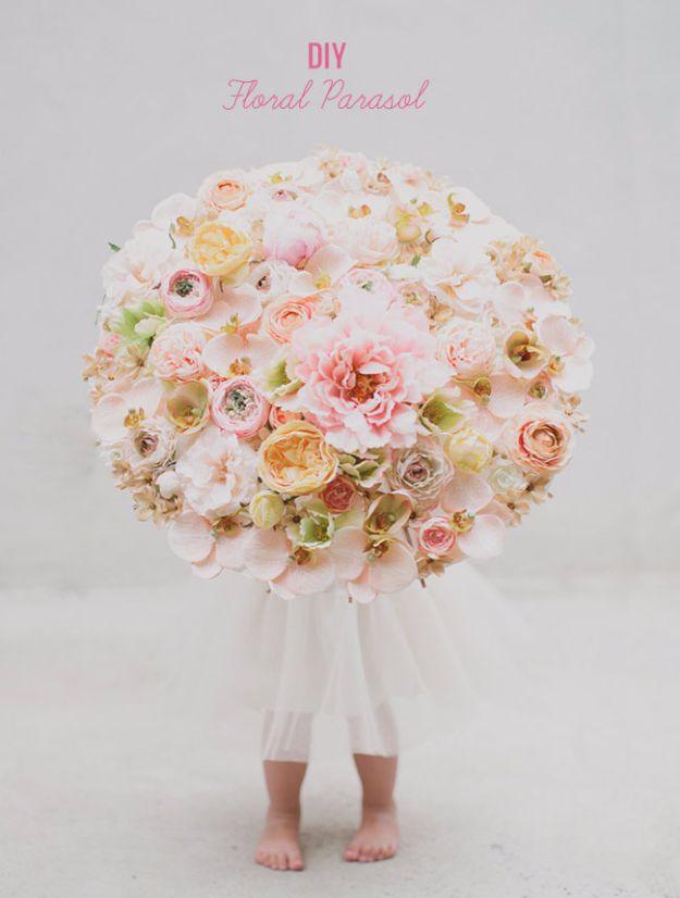 DIY Floral Parasol, friendly for a beginner working with basic tools and a result sturdy enough for daily use
