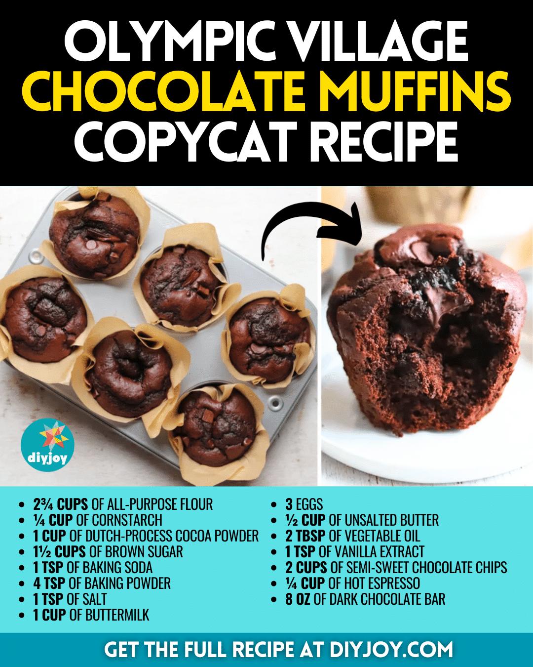 Olympic Village Chocolate Muffins Copycat Recipe