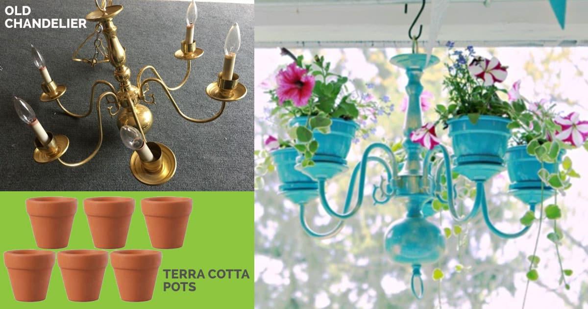 How to Makeover An Old Chandelier Into A Planter