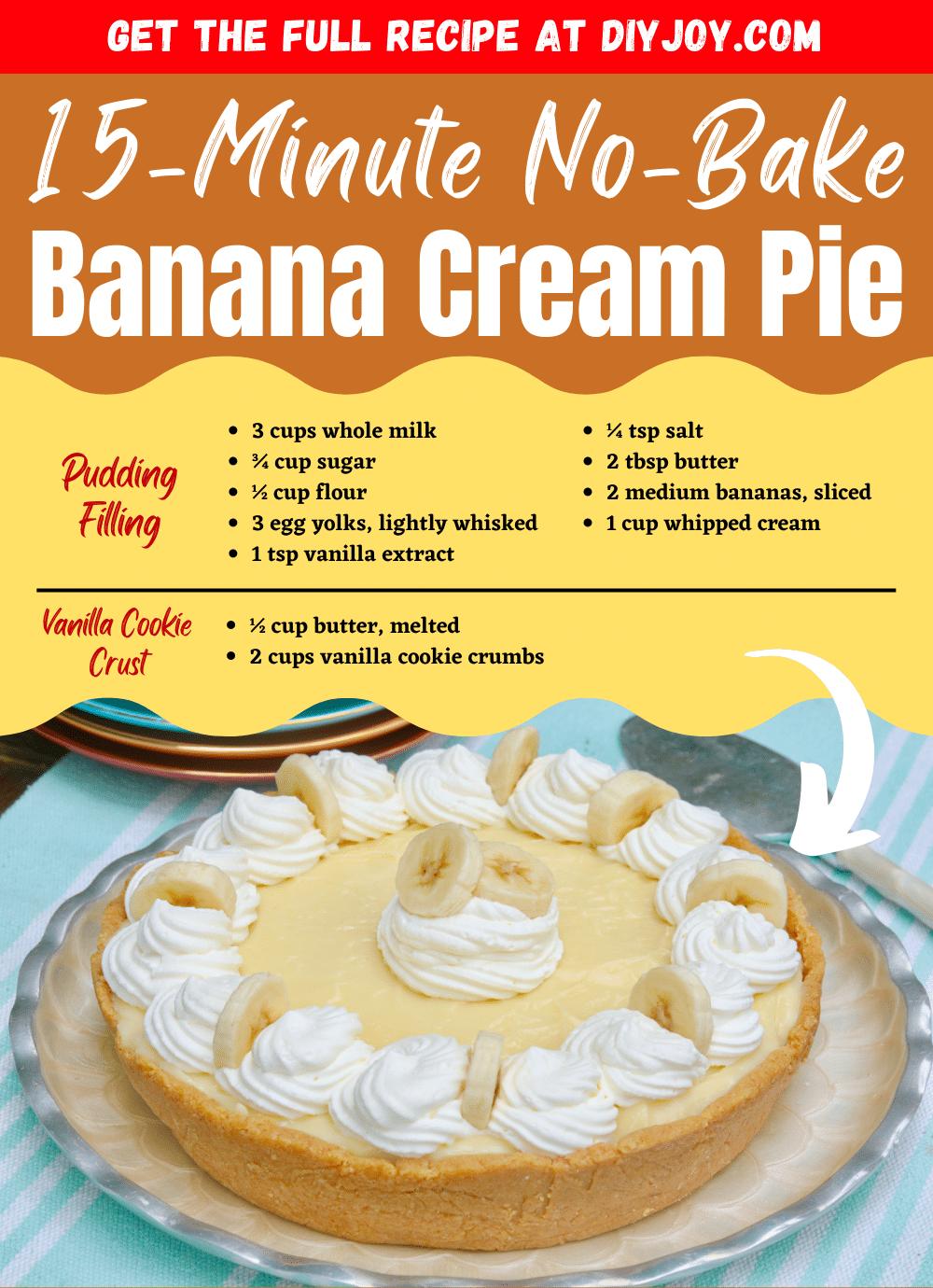 15-Minute No-Bake Banana Cream Pie Recipe