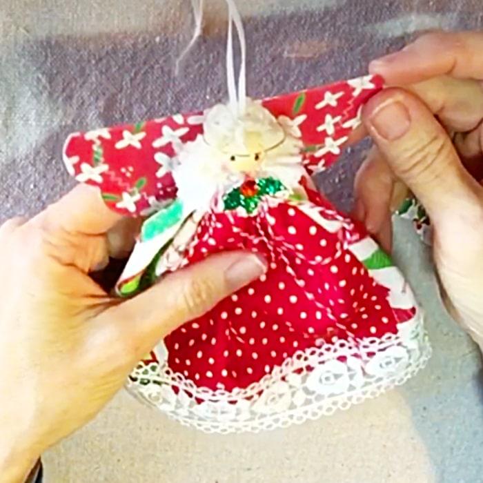 DIY Christmas Tree Angel - Charm Pack Fabric Angel - DIY Holiday Decor