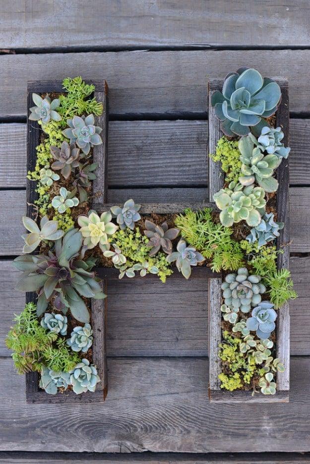 DIY Wall Mounted Succulent Letter, an idea worth saving to your favorites and a fun project the whole family can help with