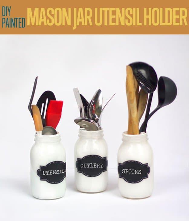 Painted Mason Jar Utensil Holder, easy to keep on hand for the next time it comes up and the fix worth remembering