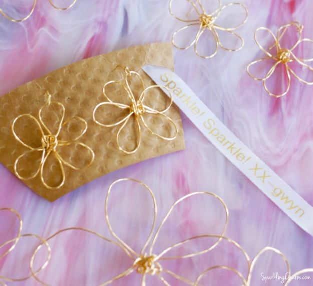 Gold Flower Power Earrings, easy to make ahead and set aside until it is needed and a thank you gift people actually remember