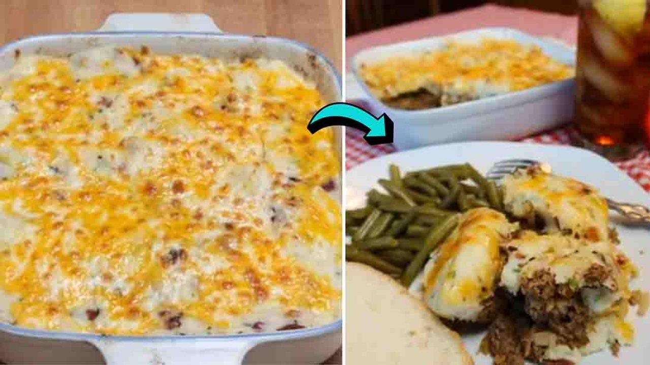 Cowboy Meatloaf and Potato Casserole Recipe