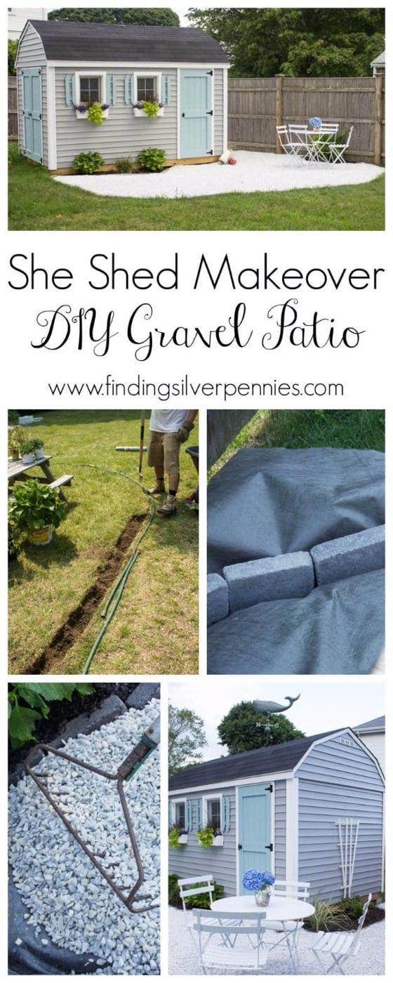 DIY Gravel Patio, a budget friendly way to dress up a porch and a cozy touch for outdoor entertaining