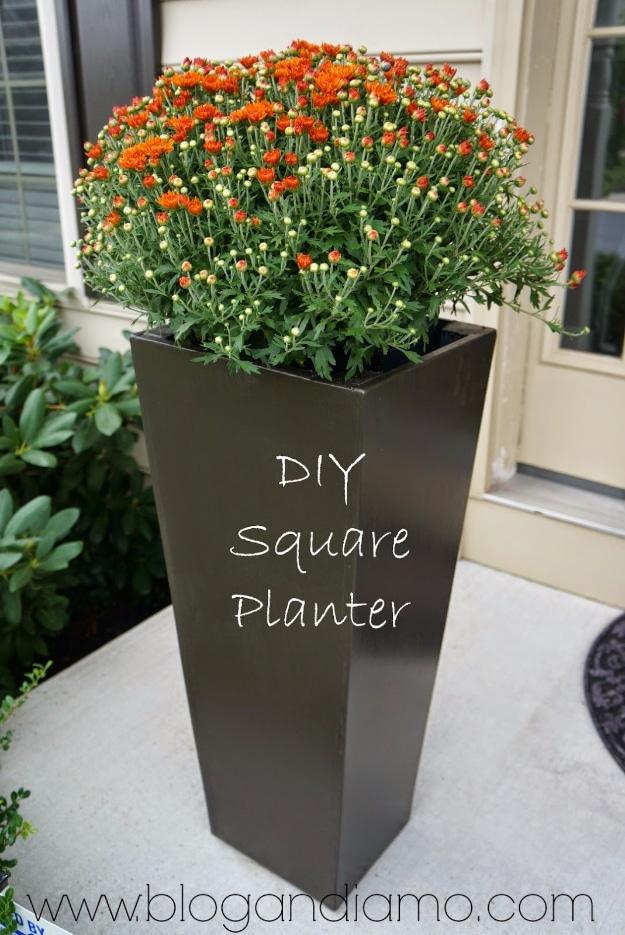 DIY Tall Square Planters, fast enough to finish before the next rainy day and charm that fits right into an existing room