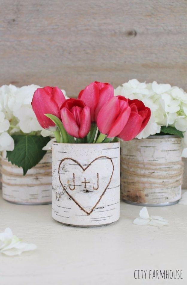 DIY Birch Bark Vases, cheap to pull off with dollar store finds and proof a small change makes a real difference