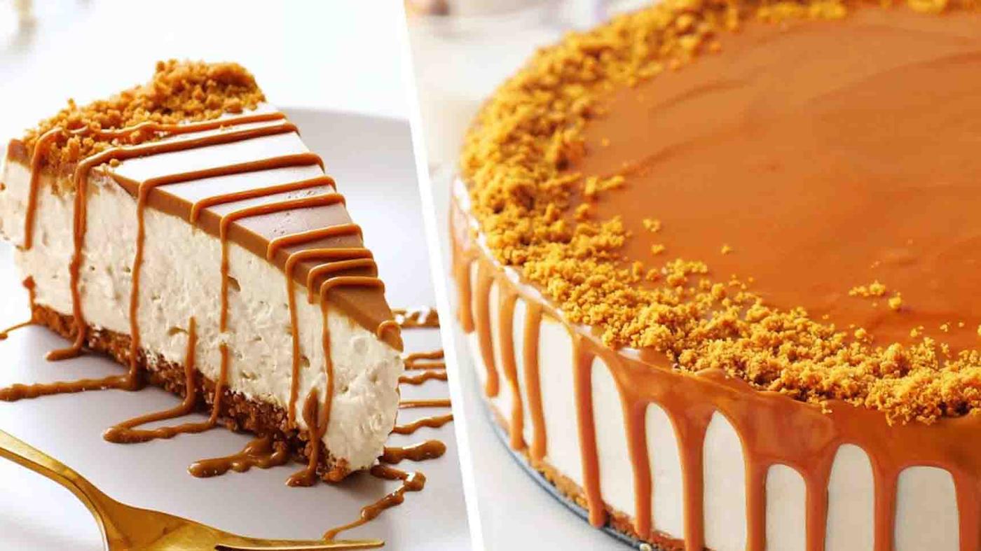 No-Bake Lotus Cream Cheese Cake