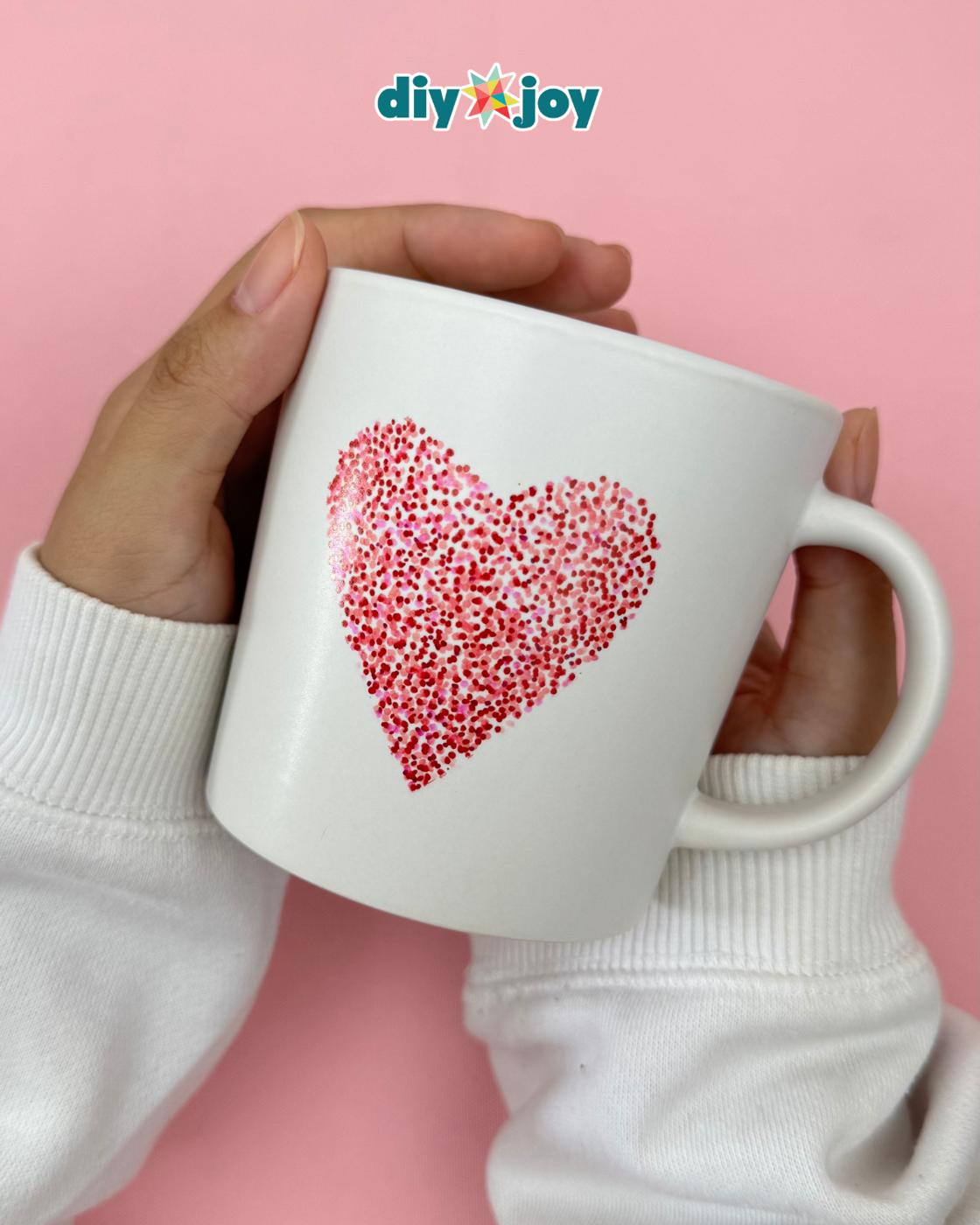 Easy Customized Mug Using Sharpie — easy customized heart print mug idea