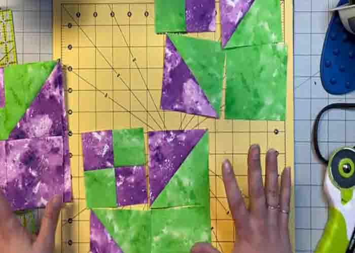 Making the second block for the friendly hands quilt