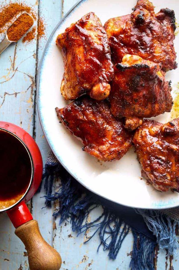 Best Barbecue Recipes - Maple Chipotle Barbecue Chicken - Easy BBQ Recipe Ideas for Lunch, Dinner and Quick Party Appetizers - Grilled and Smoked Foods, Chicken, Beef and Meat, Fis