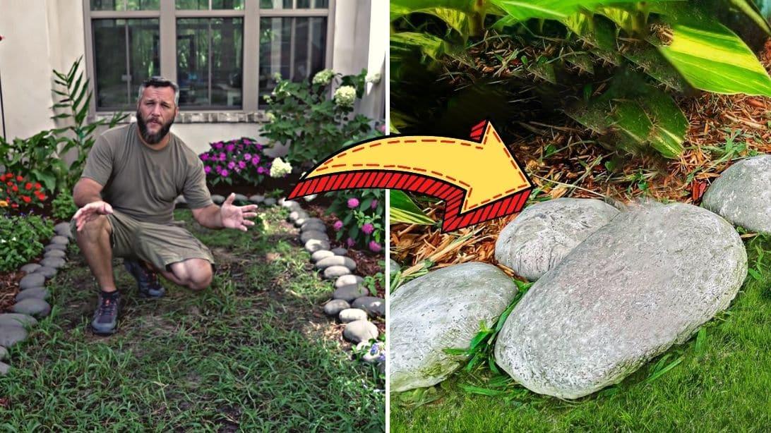 Easy & Cheap DIY Faux Stone Edging Tutorial