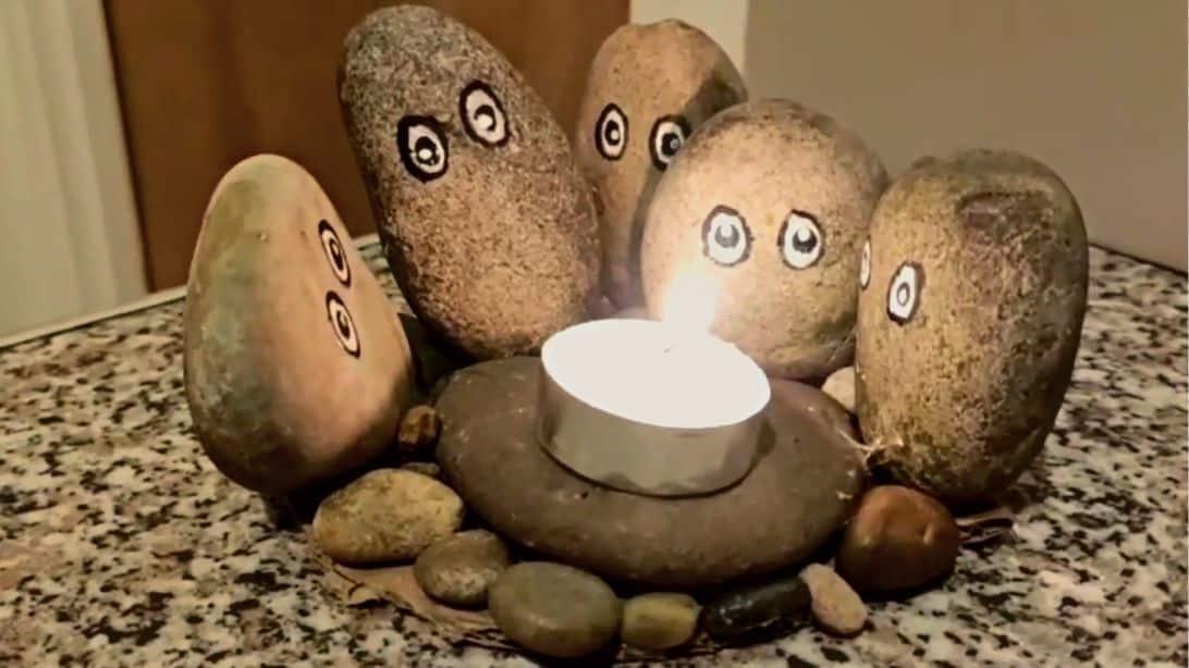 Easy DIY Pebble Campfire Candle Holder Tutorial