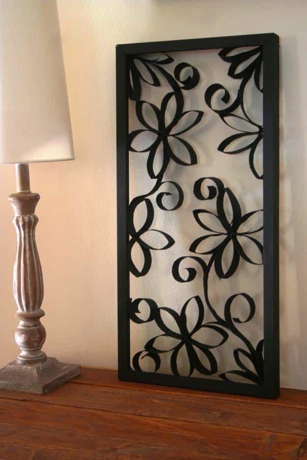 Glue Gun Crafts DIY | Best Hot Glue Gun Crafts, DIY Projects and Arts and Crafts Ideas Using Glue Gun Sticks | Wrought Iron Toilet Paper Roll Art #diy #crafts #gluegun
