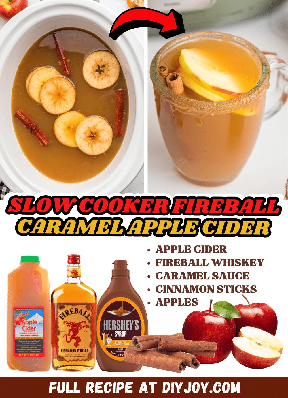 Easy Slow Cooker Fireball Caramel Apple Cider Recipe