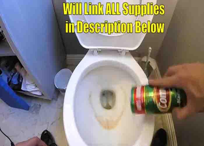 Sprinkling bleach powder to the toilet