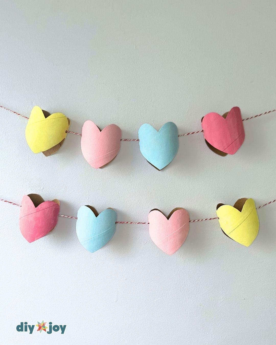 Cardboard Heart Garland — diy heart garland