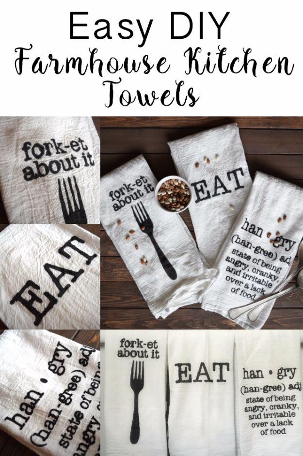 DIY Farmhouse Kitchen Towels, a gift worth doubling for extra recipients and easy enough for a first try at home