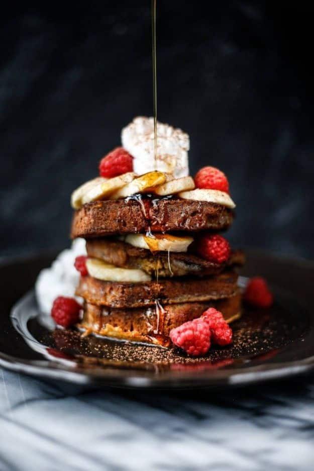 French Toast Recipes - Paleo Banana Bread French Toast - Best Brunch Bites and Breakfast Ideas for French Toast - Stuffed, Baked and Creme Brulee Toasts With Fruit - Healthy Sugar