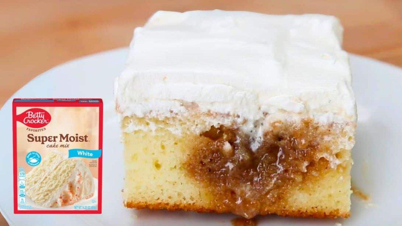Cinnamon Roll Poke Cake
