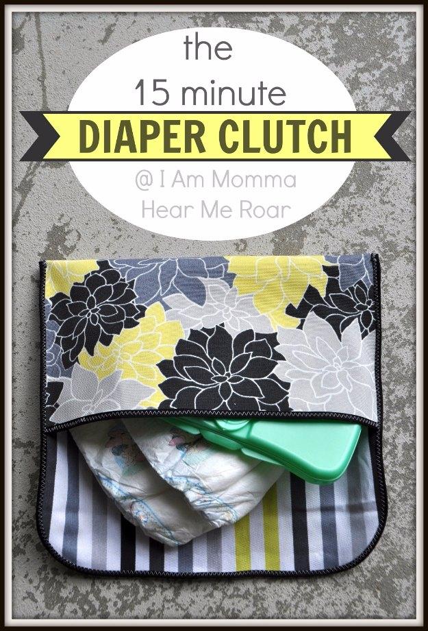 Diaper Clutch, a thoughtful homemade option instead of a store gift and better than a store bought version