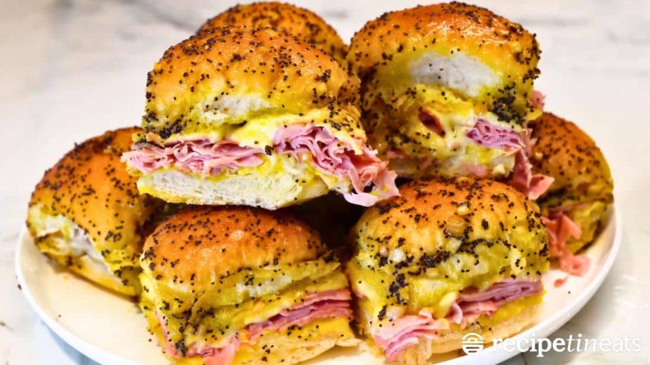 Easy Hot Ham and Cheese Sliders Recipe