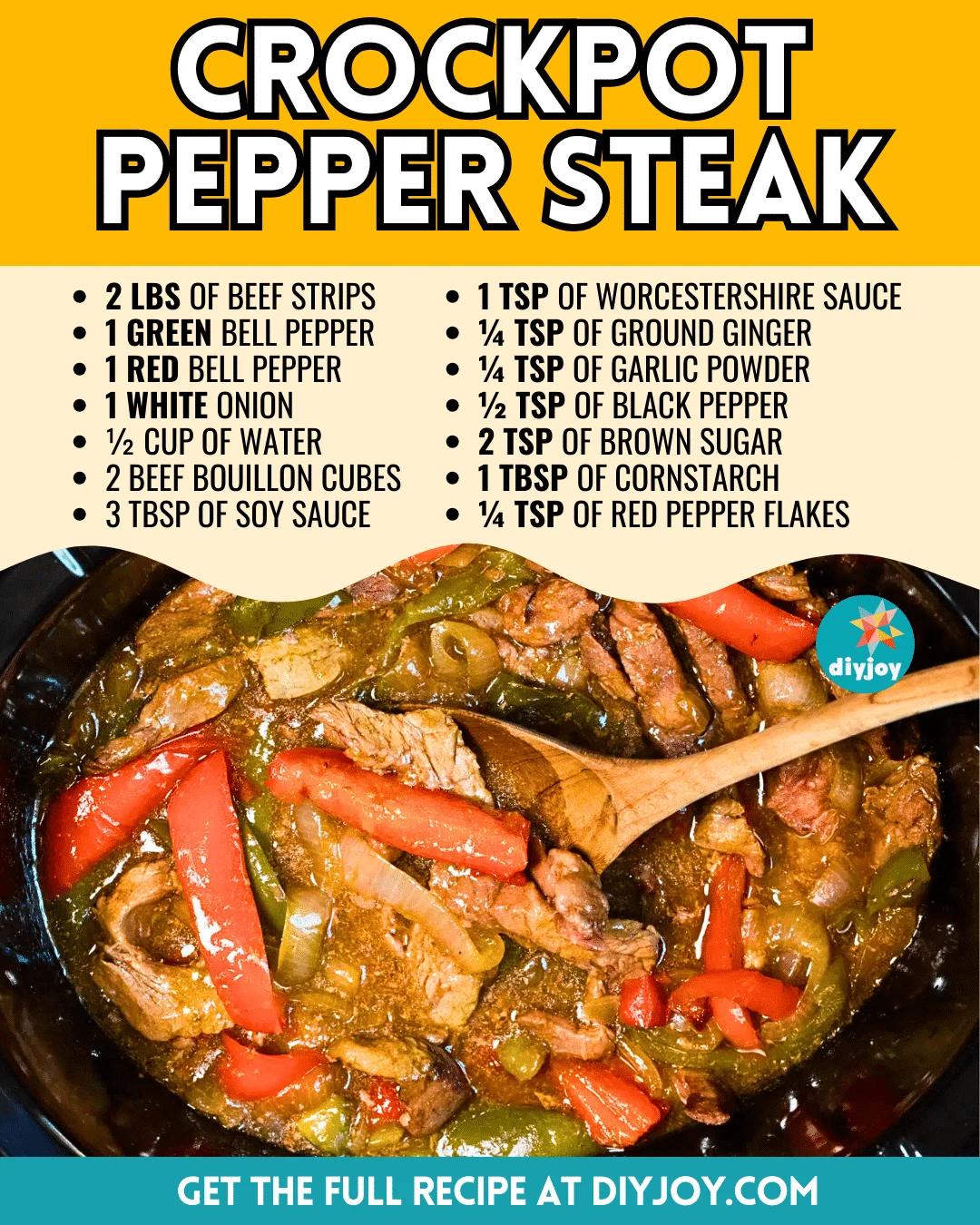 Easy Crockpot Pepper Steak Recipe