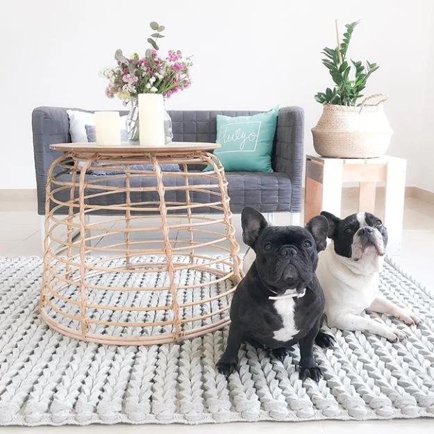 Wicker Center Table, quick to put together in an afternoon and a clever way to reuse scraps you already have