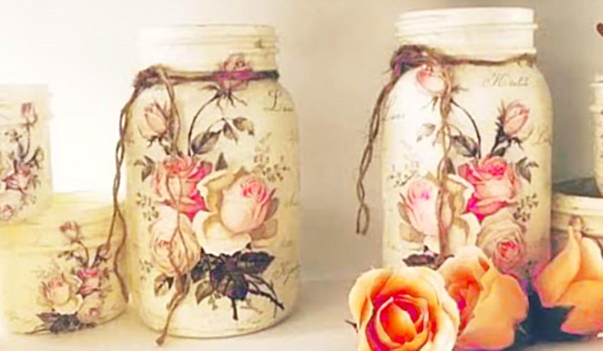 How To Decoupage Mason Jars