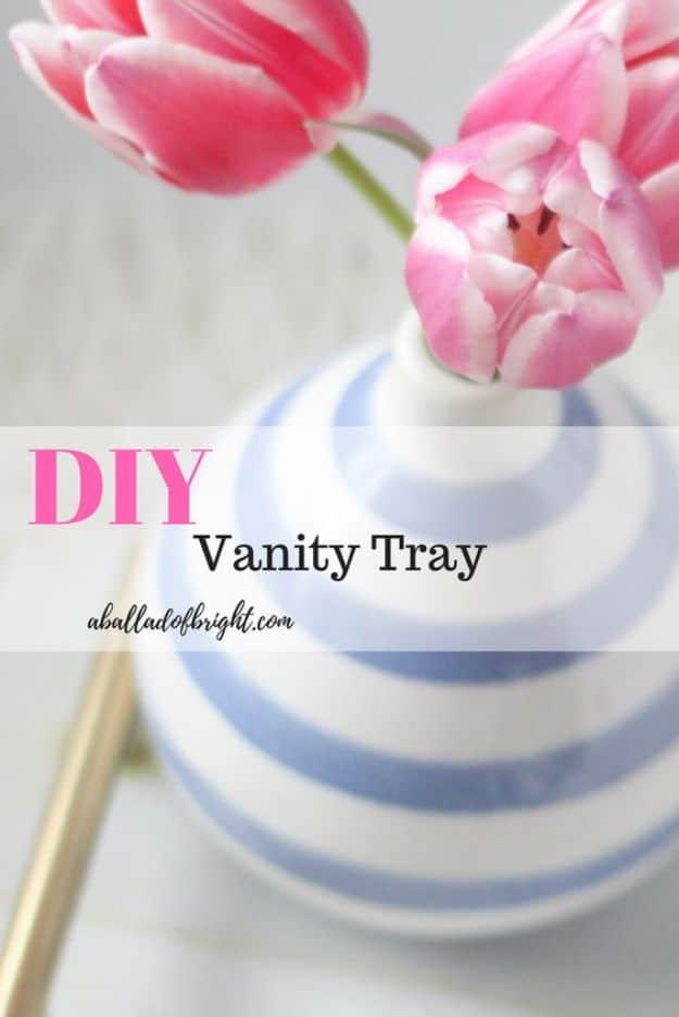 DIY Vanity Trays - Elegant Vanity Tray - From Baking Tins - Easy Homemade Decor for Bathroom, Bedroom and Vanities - Tray to Store Jewelry and Accessories With These Cool and Easy