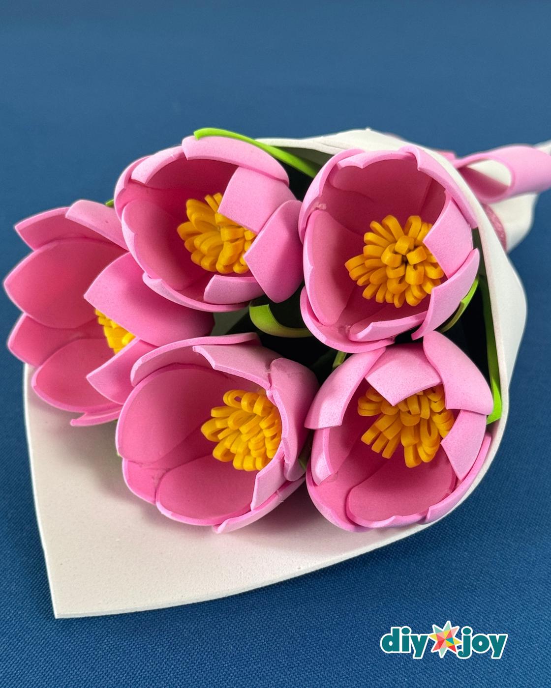 Easy Craft Foam Tulip Bouquet — realistic foam tulip flower