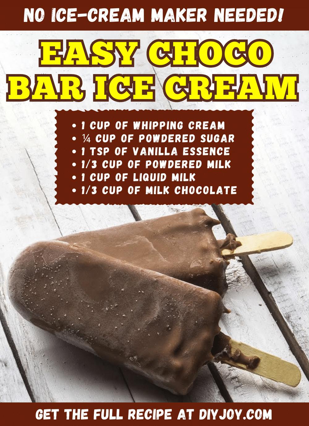 Easy 6-Ingredient Choco Bar Ice Cream Recipe