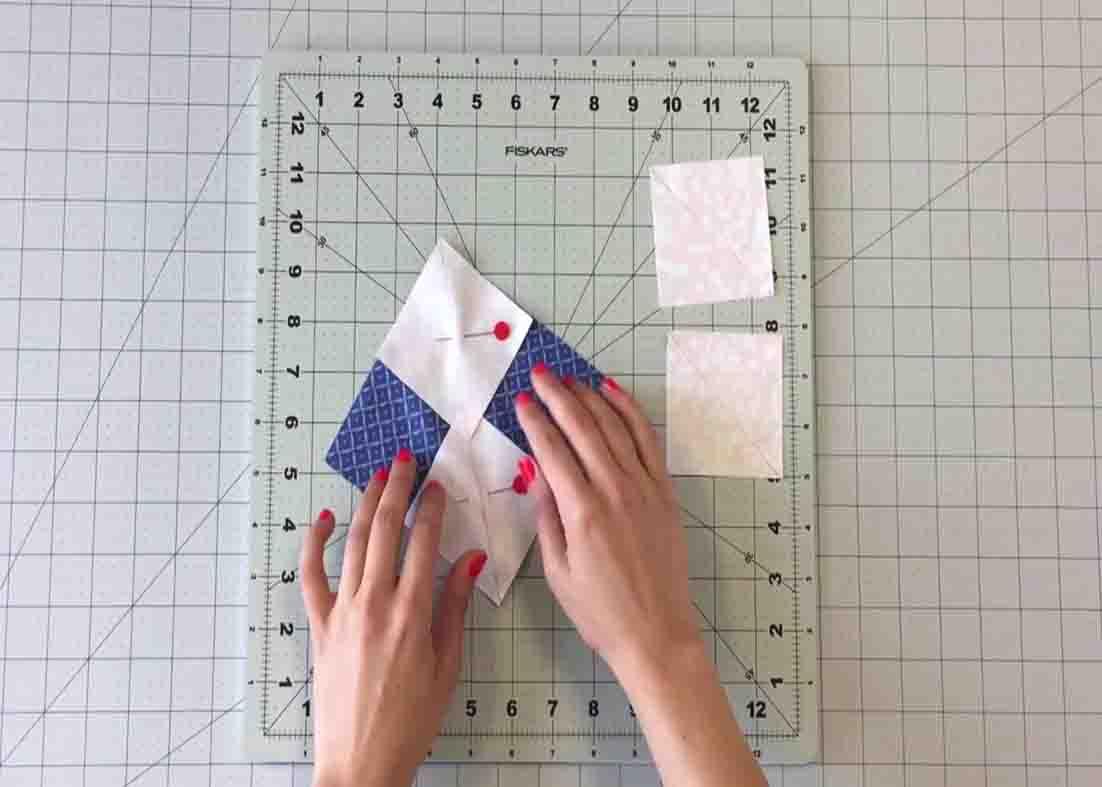 Making the units for the folded block quilt