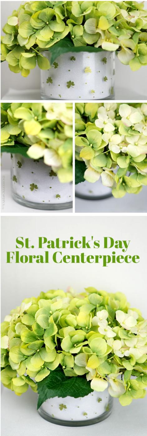 DIY St Patricks Day Ideas - DIY Shamrock Floral Arrangement Centerpiece - Food and Best Recipes, Decorations and Home Decor, Party Ideas - Cupcakes, Drinks, Festive St Patrick Day
